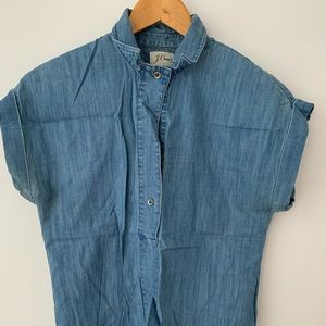 J. Crew band collar chambray top